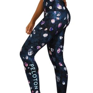 Peloton WITH High Waisted Leggings Navy Floral M